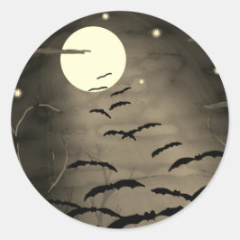 Het ronddraaien van de volle maan slaat  Halloween Ronde Sticker