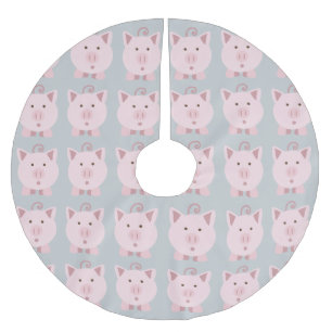 Het ronde Roze Patroon van het Varken Kerstboom Rok