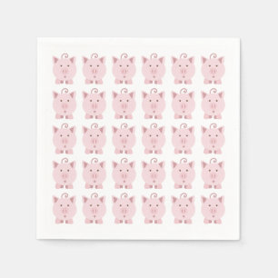 Het ronde Roze Patroon van het Varken Servet
