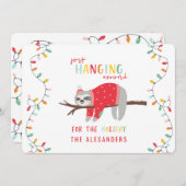 Het rondhangen van de feestelijke feestdag feestdagenkaart (Voorkant / Achterkant)