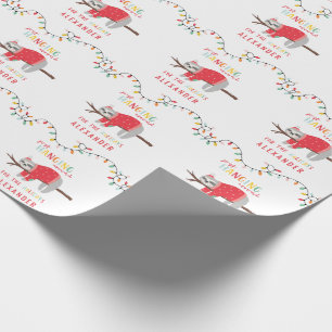 Het rondhangen van de leuke feestdag cadeaupapier