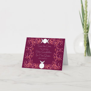 Het rood bewaart de Datum Notecard Wiccan Aankondiging