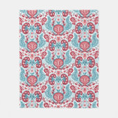 Het Rood en de Wintertaling van het Damast van de Fleece Deken (Voorkant)