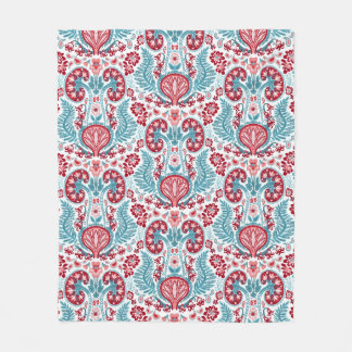 Het Rood en de Wintertaling van het Damast van de Fleece Deken