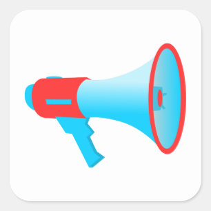 Het Rood en het Blauw van de megafoon Vierkante Sticker
