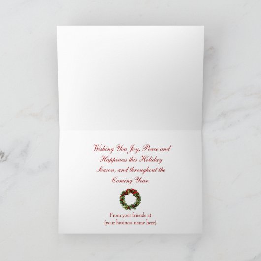 Het rood fonkelt Gestempelde BedrijfsKerstkaarten Feestdagen Kaart (Binnen)