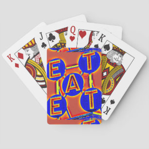 het rood/het blauw eet speelkaarten