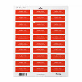 Het Rood Kerstmis van het HandManuscript Adres van Etiket (Full Sheet)