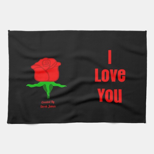 Het rood nam de Liefde van I u de Handdoek van de (Horizontaal)