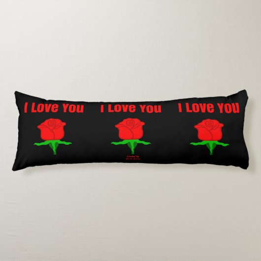 Het rood nam de Liefde van I u het Hoofdkussen van Lichaamskussen (Voorkant)