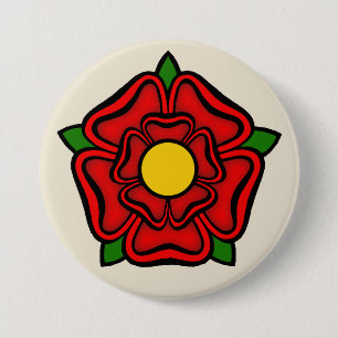 Het rood nam het Embleem van van Lancaster toe, Ronde Button 7,6 Cm