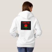 Het rood nam het Witte Pit Hoodie van de Vrouwen (Achterkant volledig)