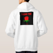 Het rood nam het Witte Pit Hoodie van het Man van (Achterkant)