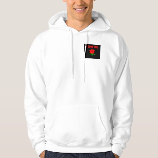 Het rood nam het Witte Pit Hoodie van het Man van (Voorkant)