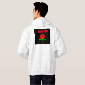 Het rood nam het Witte Pit Hoodie van het Man van (Achterkant volledig)