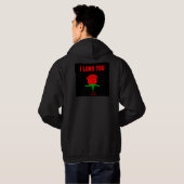 Het rood nam het Zwarte Pit Hoodie van het Man van (Achterkant volledig)