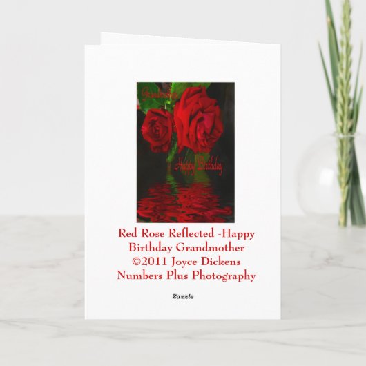 Het rood nam Nagedacht - de Gelukkige Grootmoeder Kaart (Achterkant)