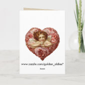Het rood nam Vintage Valentijn toe Feestdagen Kaart (Achterkant)