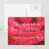 Het rood namen en het Briefkaart van het Citaat (Voorkant / Achterkant)