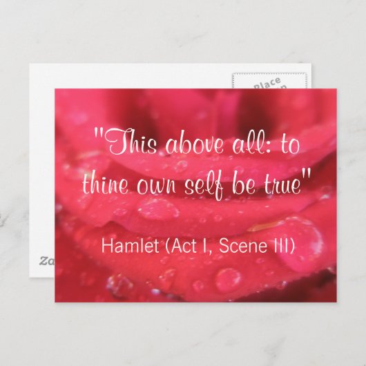 Het rood namen en het Briefkaart van het Citaat (Voorkant / Achterkant)