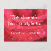 Het rood namen en het Briefkaart van het Citaat (Voorkant)