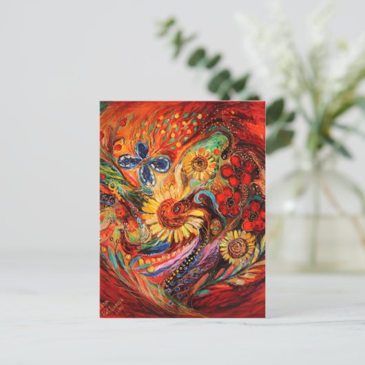 Het rood op rood briefkaart (Staand voorkant)