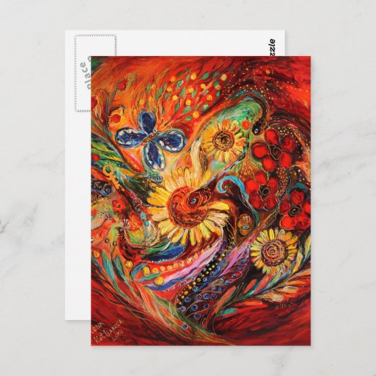 Het rood op rood briefkaart (Voorkant / Achterkant)