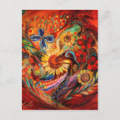 Het rood op rood briefkaart (Voorkant)