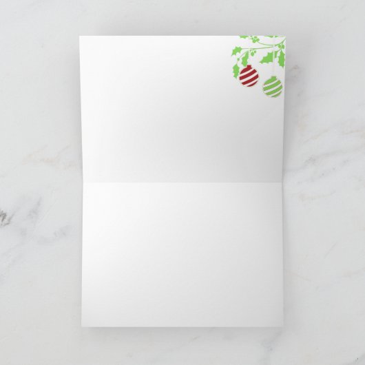 Het Rood van de Kerstkaart van de foto met Feestdagen Kaart (Binnen)