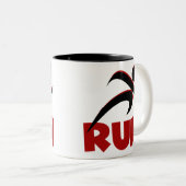 Het Rood van de LOOPPAS Tweekleurige Koffiemok (Voorkant rechts)