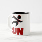 Het Rood van de LOOPPAS Tweekleurige Koffiemok (Voorkant links)