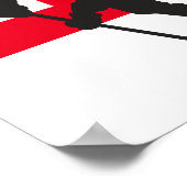 Het Rood van het Aangepaste Aantal van de Speler v Poster (Hoek)