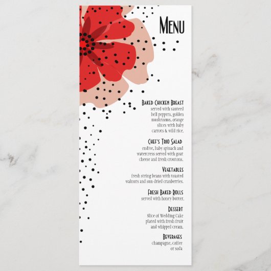 Het rood van het Menu van het Diner van de (Voorkant)