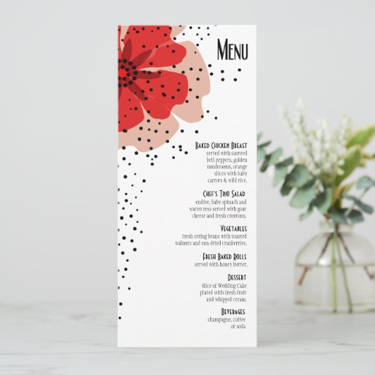 Het rood van het Menu van het Diner van de (Staand voorkant)