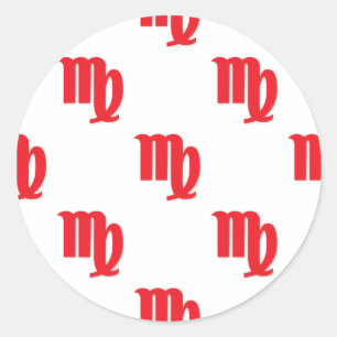 Het Rood van het Patroon van de Maagd Ronde Sticker