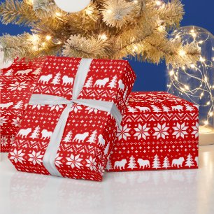 Het Rood van het Patroon van de Sweater van Cadeaupapier