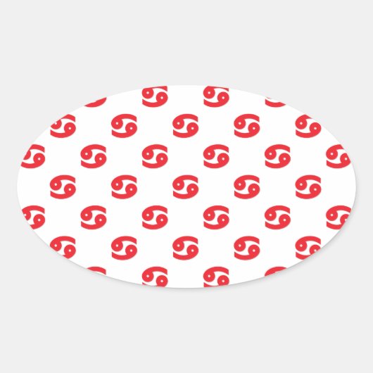 Het Rood van het Patroon van kanker Ovale Sticker (Voorkant)