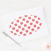 Het Rood van het Patroon van kanker Ovale Sticker (Envelop)