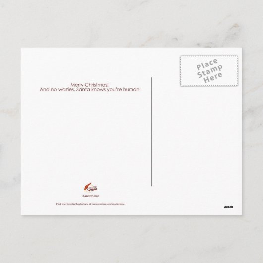 Het rood van Naughty&Nice van het Briefkaart van (Achterkant)