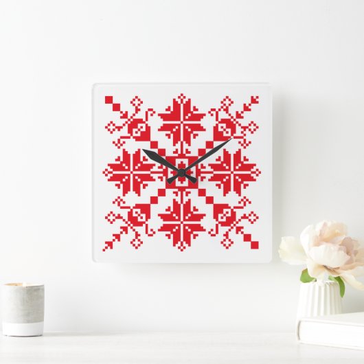 Het rood van Tartlau Vierkante Klok (Huis)