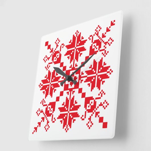 Het rood van Tartlau Vierkante Klok (Hoek)