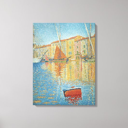 Het roodbruin van Paul Signac,  Pointillisme Canvas Afdruk (Voorkant)