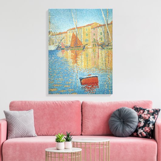 Het roodbruin van Paul Signac, Pointillisme Canvas Afdruk (Insitu (Woonkamer))