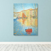 Het roodbruin van Paul Signac, Pointillisme Canvas Afdruk (Insitu (Houten vloer))