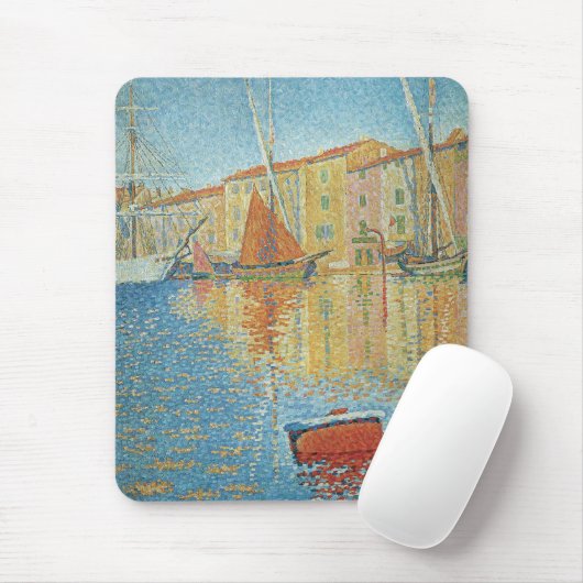 Het roodbruin van Paul Signac,  Pointillisme Muismat (Met muis)