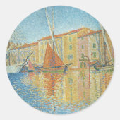 Het roodbruin van Paul Signac,  Pointillisme Ronde Sticker (Voorkant)