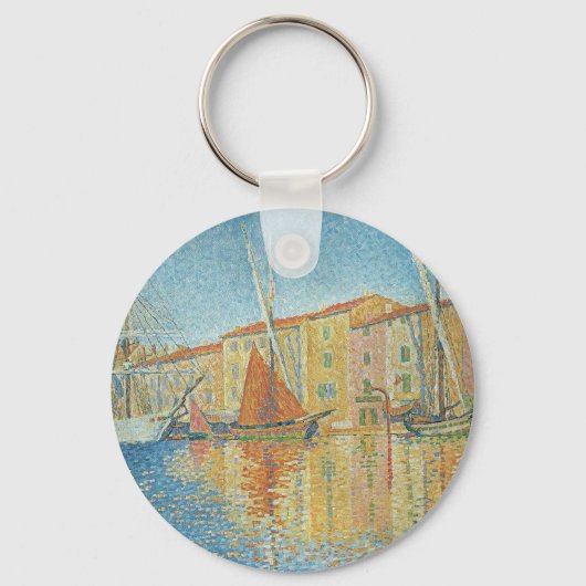 Het roodbruin van Paul Signac,  Pointillisme Sleutelhanger (Voorkant)