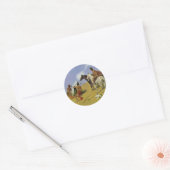 Het rooksignaal ~ Frederic Remington Ronde Sticker (Envelop)