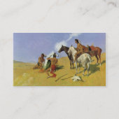 Het rooksignaal ~ Frederic Remington Visitekaartje (Achterkant)