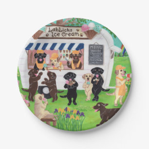 Het Roomijs Labradors van de Likken van het Papieren Bordje